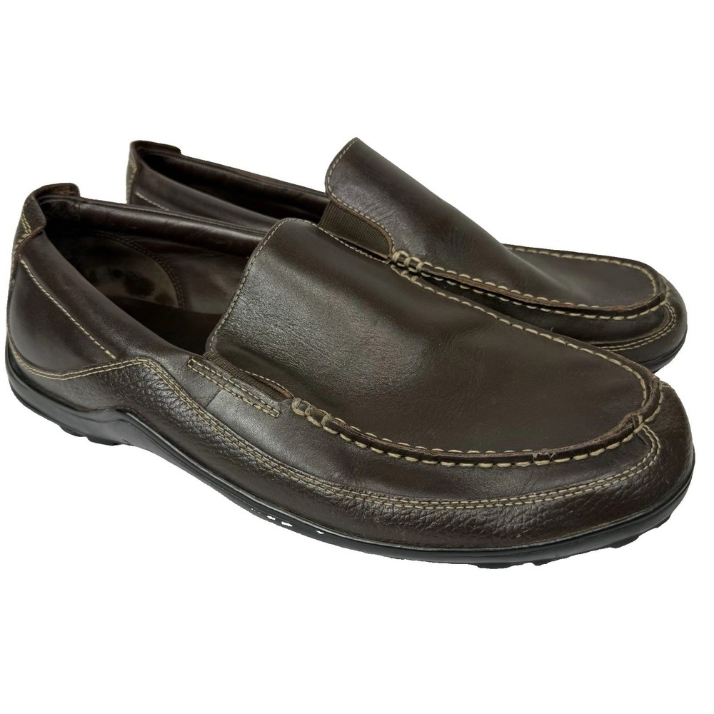 Cole Haan Mens Brown Leather Driving Loafers CO4059 Slip On Size 12 W